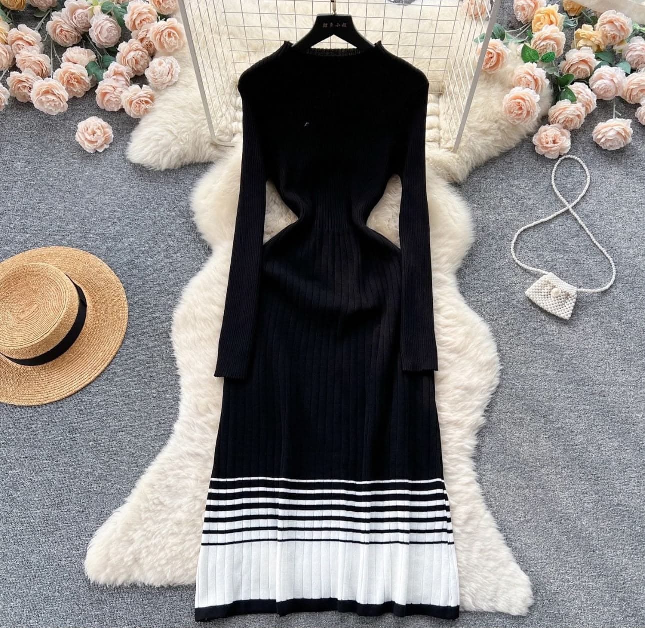 August Knitted Dress in Black